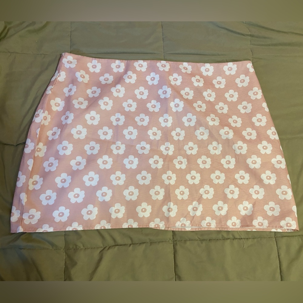 Shein pink flower skirt 4xl
